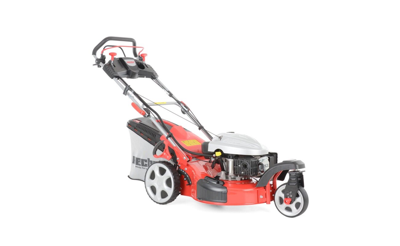 Self propelled petrol powered rotary lawn mower with steel chassis