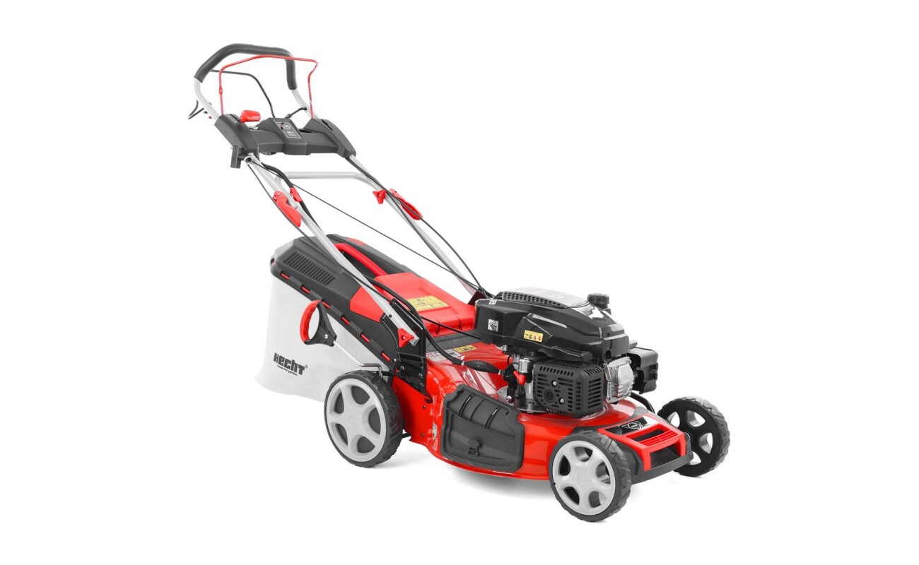Petrol self-propelled lawn mower with electric starter and 53 cm cutting width. 224 cc engine with a rated power of 4.4 kW. Basket capacity 75 l. With running gear. Suitable for mowing areas up to approx. 1500 m2.