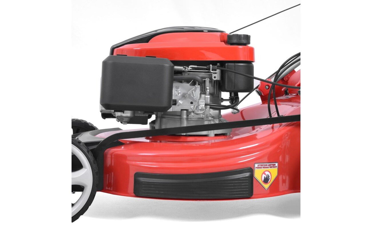 equipped with ball bearings. Powered by HECHT OHV 4-stroke engine. Working width 56 cm. Mulching kit included