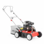 <p>Petrol powered lawn scarifier with steel chassis. Self propelled. Power output&nbsp; 3