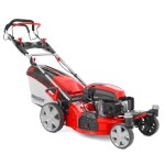 <p>Powerful petrol lawnmower with 5-in-1 system