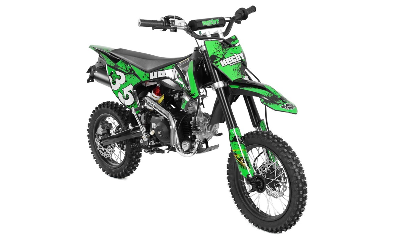 Petrol motorcycle with four-stroke 125 cm³ engine with 8.1 HP. Max speed 70 km/h.