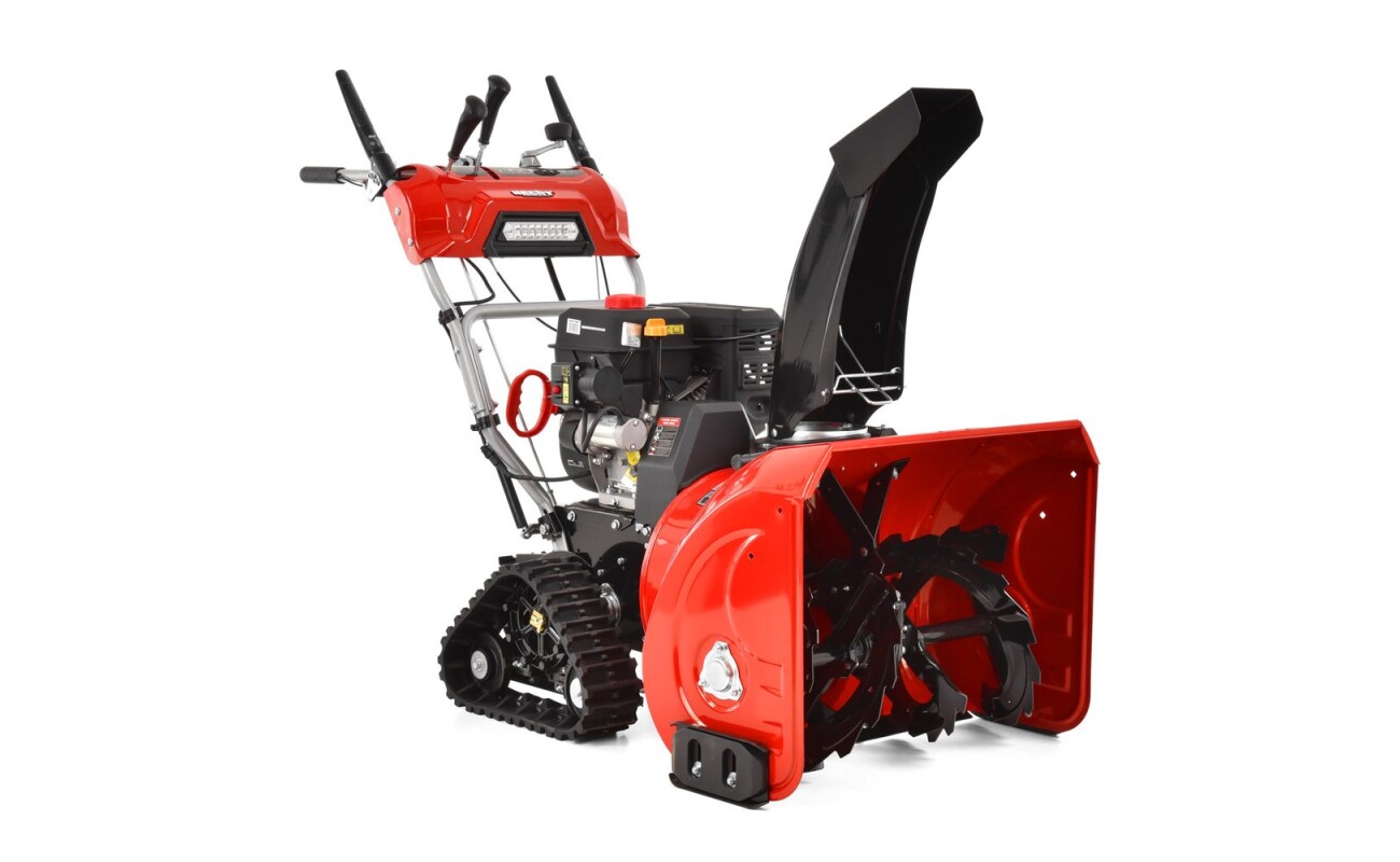 Two-stage petrol snow blower powered by a 252 cm3 engine. Power 7 HP. Shot 66 x 54 cm. Ejection distance 15 m. Weight 110 kg.