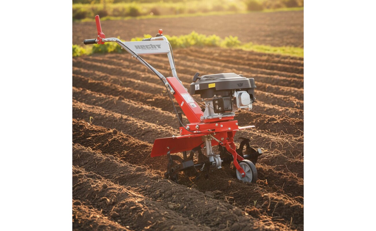 7kW. Working width 60 cm. Set of 4/6 tines with diameter 26 cm. Weight of the machine: 32 kg.