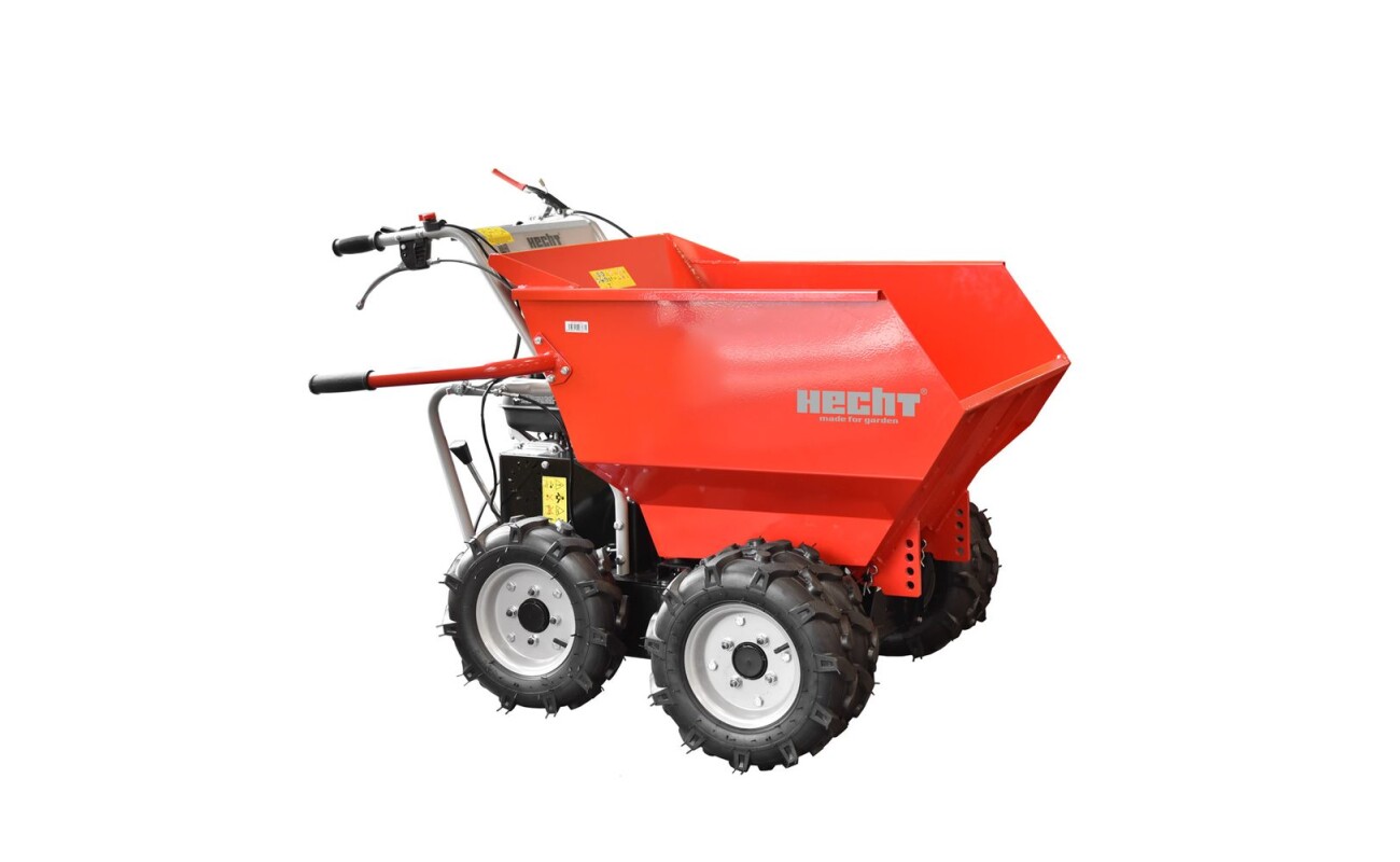 Wheeled transporter. 3 forward and 1 reverse gear. 4-stroke engine HECHT OHV 196 cm3. Maximum loading capacity 500 kg. Load area size: 105 x 75 x 70 cm. Weight of the machine 170 kg.