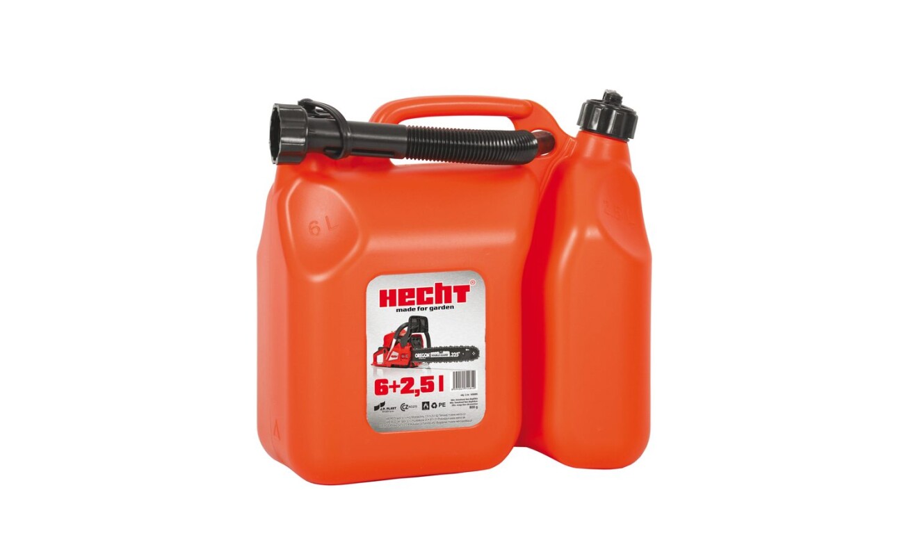 HECHT petrol can with a&nbsp;capacity of 6&nbsp;l&nbsp;+&nbsp;2