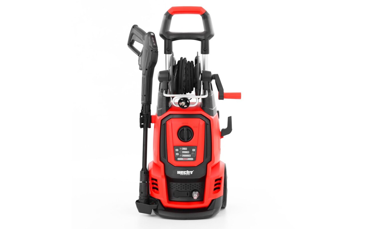 Powerful HECHT 336 pressure washer with a maximum pressure of up to 195 bar and 2400 W power. Designed for demanding cleaning tasks around the house