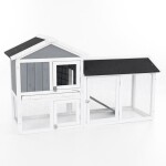 <p>Rabbit hutch made of durable fir wood. Dimensions 147 x 52.8 x 85.5 cm.</p>