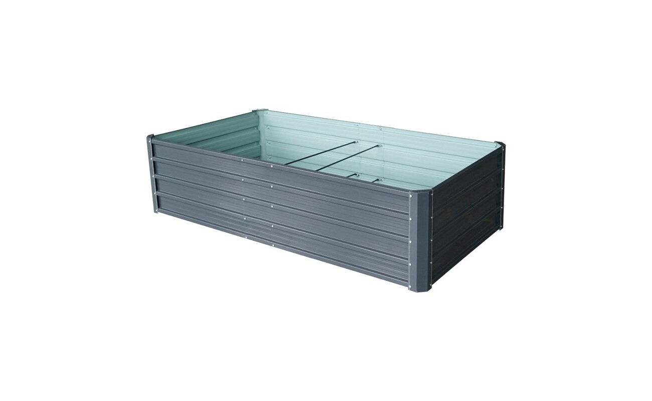 HECHT G BED 750 raised garden bed made from galvanised steel with dimensions of 180 × 90 × 47 cm and sheet thickness of 0.3 / 0.6 mm for easy and organised plant cultivation.