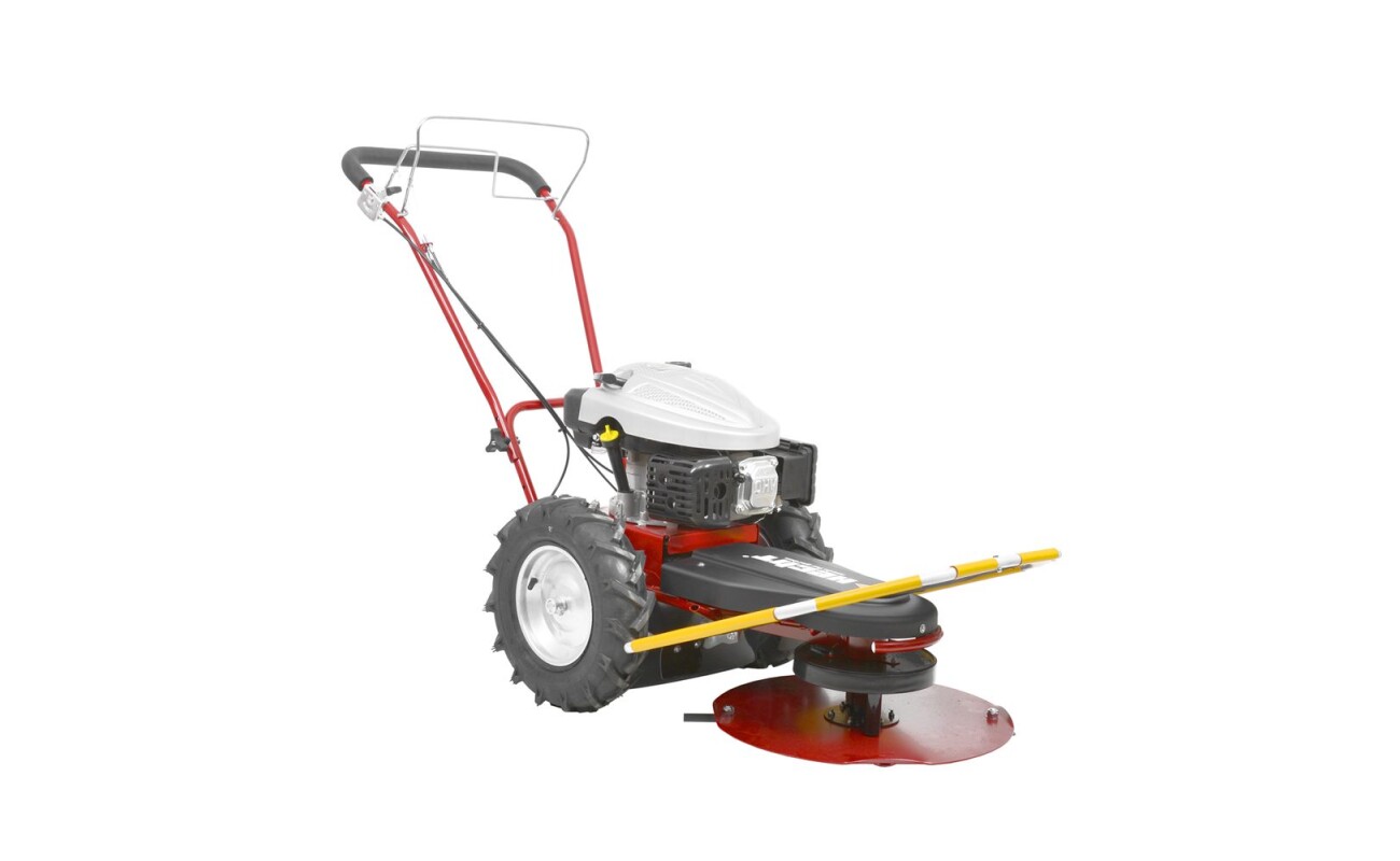 Petrol drum mower. Working width 60 cm. Weight 50 kg.