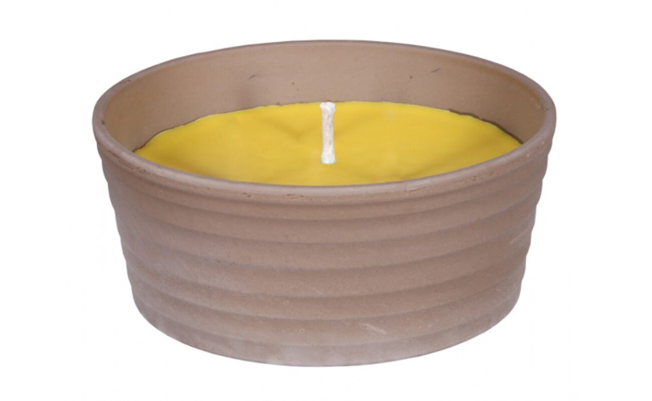 Scented candle in a basalt ceramic bowl. Dia. 13 x 6 cm