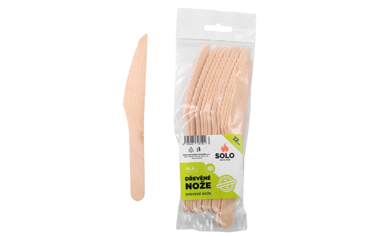 Disposable compostable knives made from 100% organic BIO bamboo