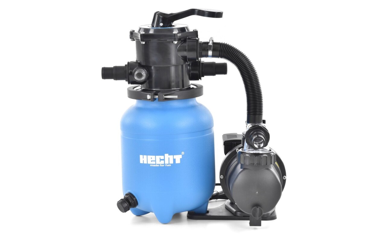 10" sand filtration with coarse dirt pre-filter. Flow rate 5 m3/hr.