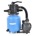 <p>10" sand filtration with coarse dirt pre-filter. Flow rate 5 m3/hr.</p>