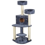 <p>Scratching post and resting place for cats PROMINENT NALA S (grey). Made of plush and natural sisal. Dimensions 50 x 50 x 128 cm.</p>