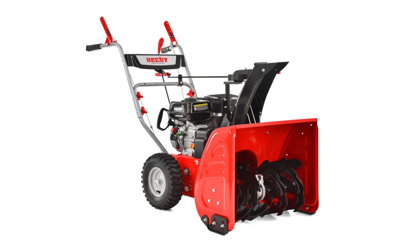 Two-stage self-propelled petrol snow blower with 4-stroke engine HECHT with displacement of 196 cm3. Power ouput 4