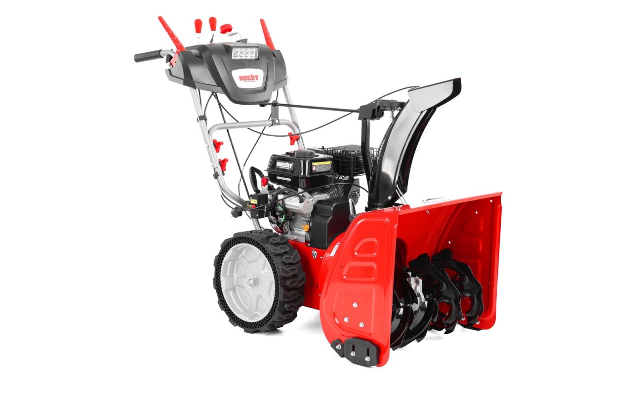 Two-stage self-propelled petrol snow blower with 4-stroke engine HECHT with displacement of 196 cm3. Power ouput 4