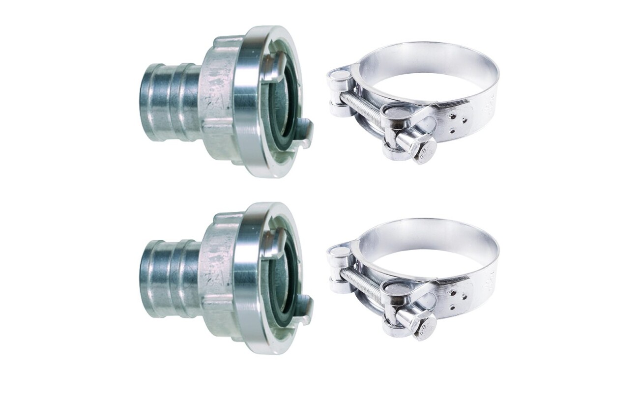 Set of connectors and clamps for TOP FLAT STRONG 2" flat discharge hose 2+2pcs