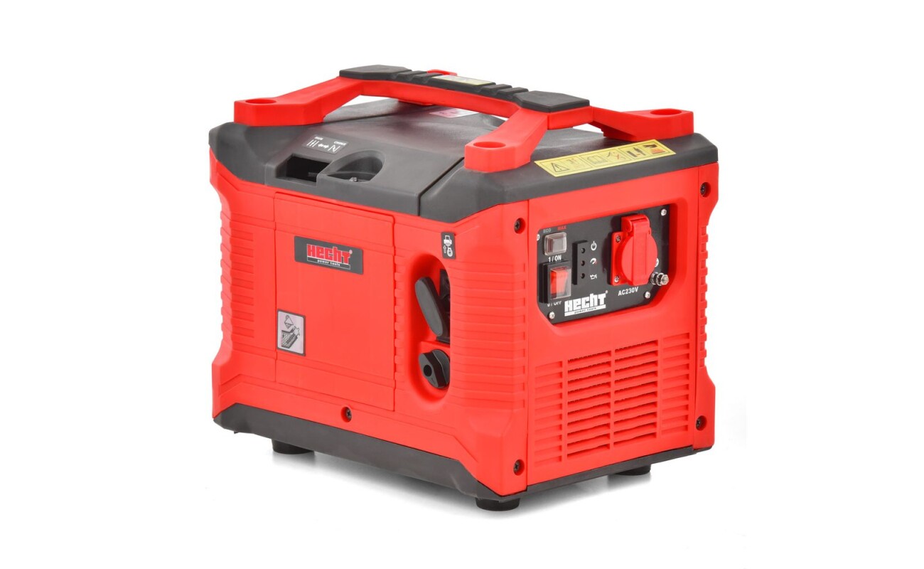 Single-phase inverter generator. Continuous power 1000 W. Maximum power 1020 W. 1x 230V socket. Tank capacity 4
