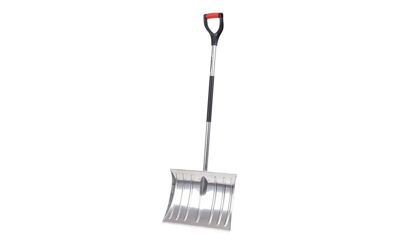 Aluminum rake with aluminum handle. Height 130 cm
