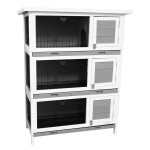 <p>Prominent Emily is a three-storey rabbit hutch made from durable fir wood with a roof covered in asphalt shingles. Practical design with separate doors for each compartment.</p>