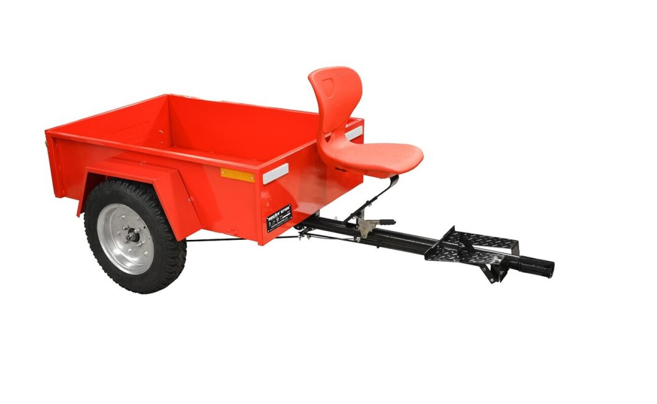 Trailer for HECHT 57000. Dimensions 134 x 92 x&nbsp;34 cm. Weight 46.3 kg. Wheels 500 x 12". Max. Load 300 kg net/500 kg including operator.