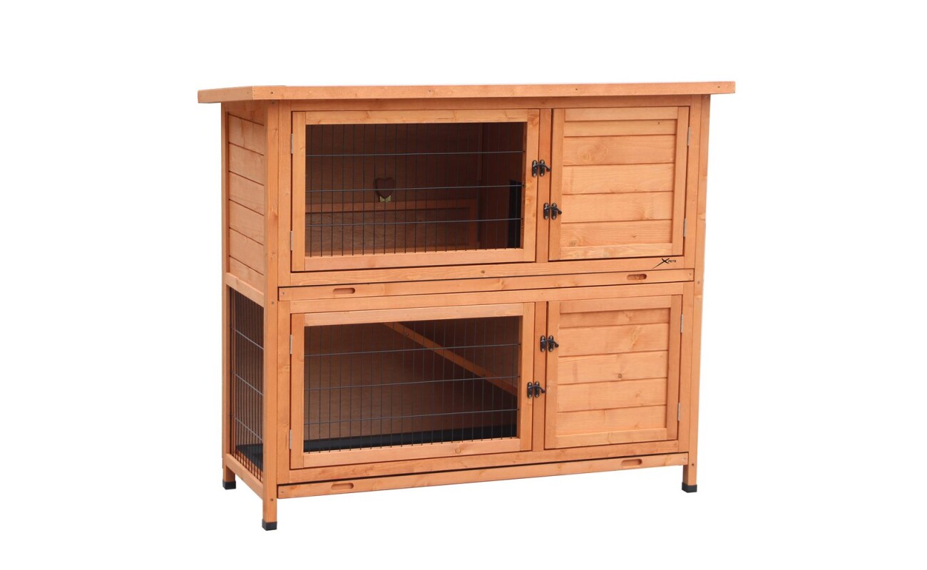 Rabbit hutch SALLY - dimensions 104 x 50 x 104cm. Durable fir wood.
