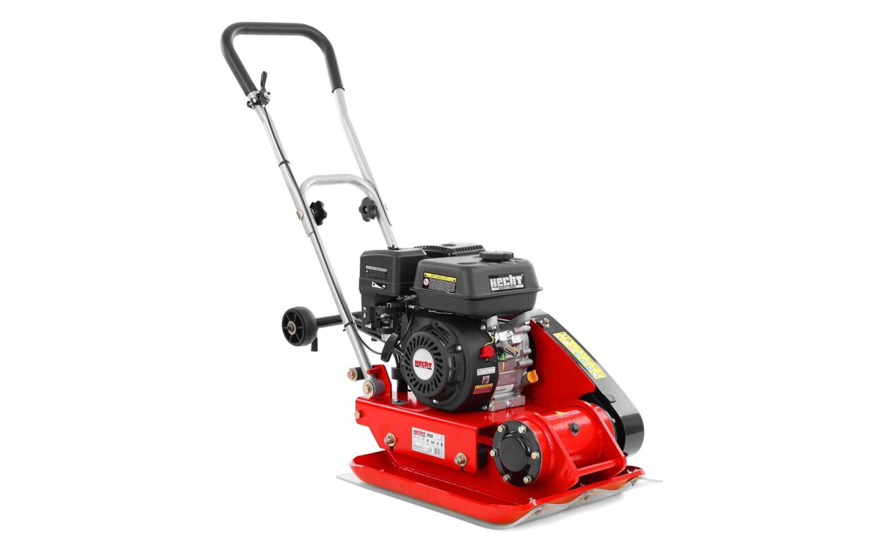 Motor-powered vibration plate with a 196 cm³ engine. Plate dimensions 54 x 42 cm. Weight 78 kg. Centrifugal force 13 kN. Maximum compression depth 30 cm. Travel speed 22 m/min.
