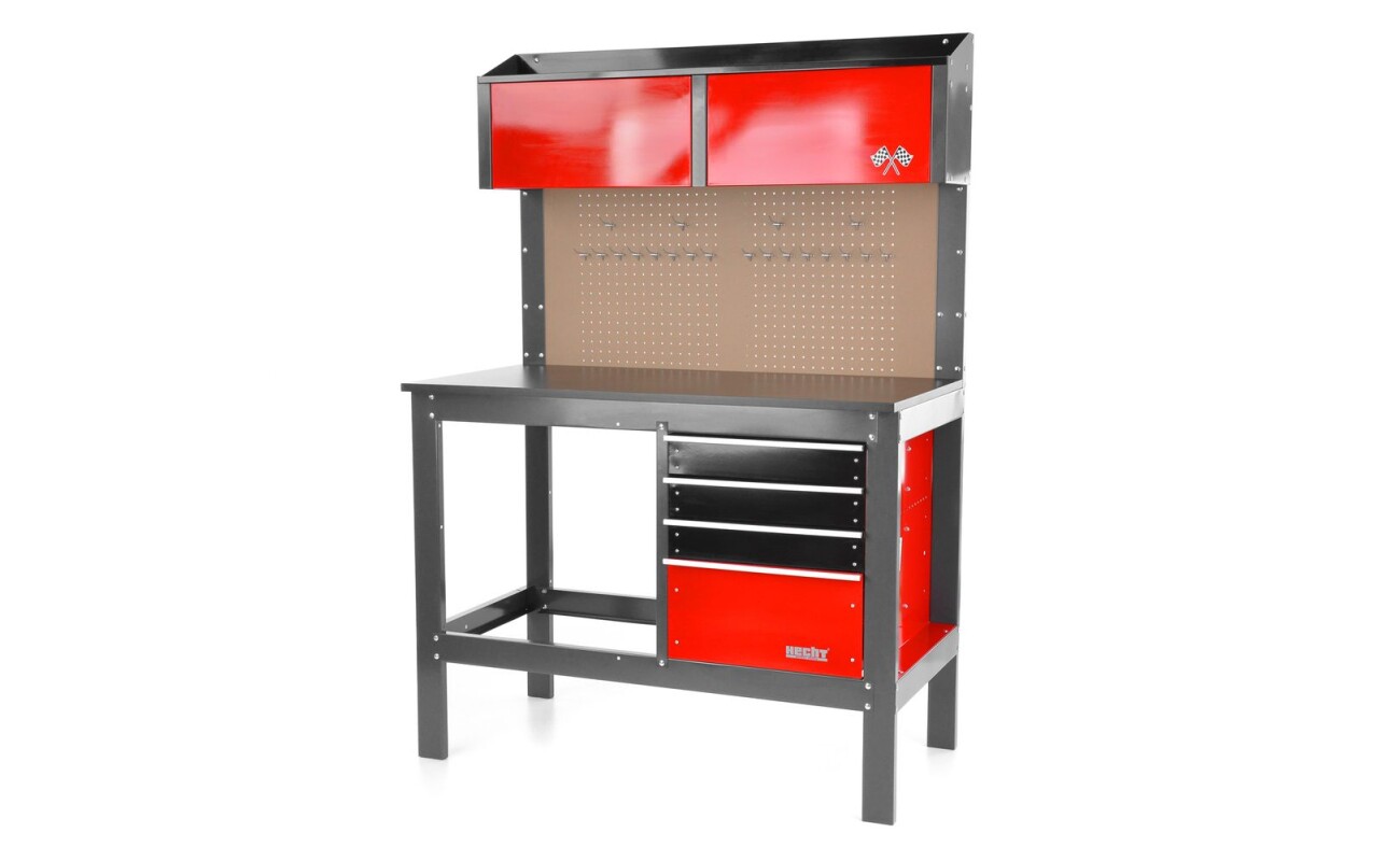 Workshop table. 4 drawers equipped with ball bearings. 2 upper drawers with tilting mechanism.